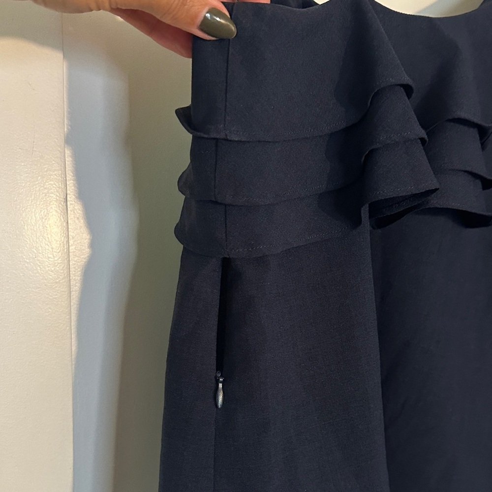 Navy One-Shoulder Ruffle Top - Picture 5 of 6